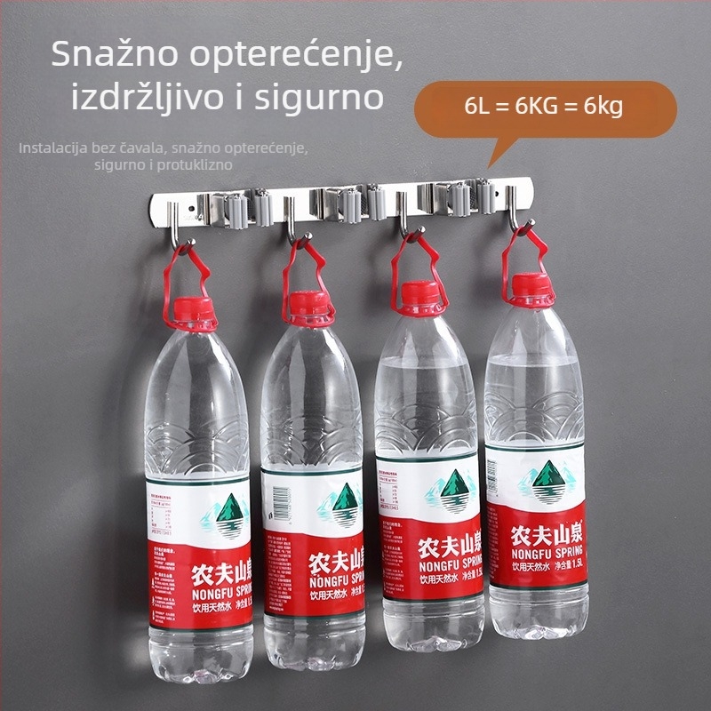 Klip za mop od nehrđajućeg čelika, zidni držač bez bušenja