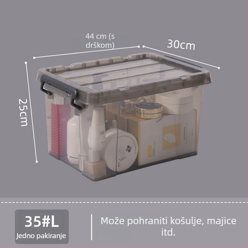 Ekstra veliki prozirni plastični spremnik za pohranu s poklopcem za odjeću, kućna uporaba, ojačan