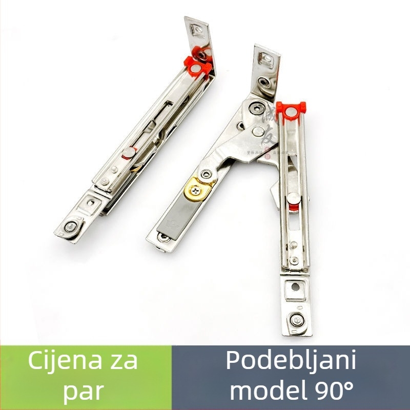 Skriveni šarke od nehrđajućeg čelika za unutarnje otvaranje prozora 180°, aluminijski okvir s toplinskim mostom, brtvljenje, montaža bez bušenja.