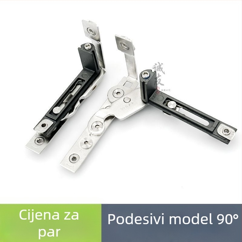 Skriveni šarke od nehrđajućeg čelika za unutarnje otvaranje prozora 180°, aluminijski okvir s toplinskim mostom, brtvljenje, montaža bez bušenja.