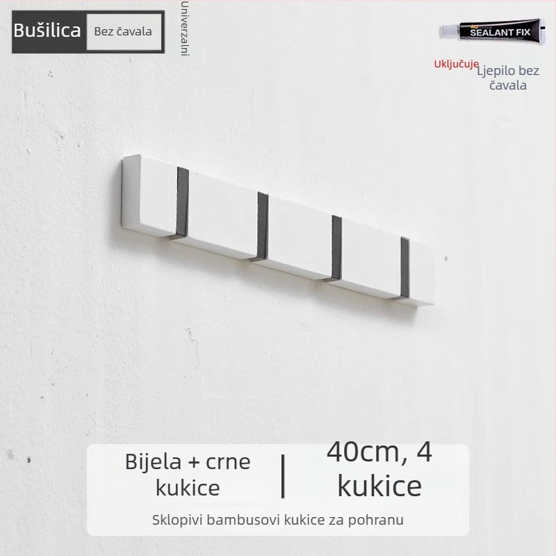 Nevidljiva kuka za odjeću bez bušenja, zidni višeredni vješalica za kuhinju, kupaonicu, dnevni boravak i garderobu