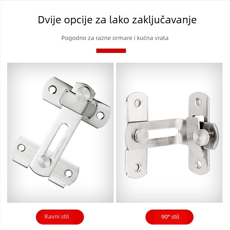 Brava za vrata od nehrđajućeg čelika bez bušenja, montaža ljepilom za klizna vrata