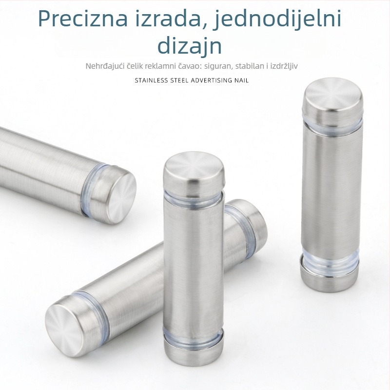 Nehrđajući čelični dvostruko glavni nokti za akrilne nosače, pričvršćivanje pločica i stakla, dijelovi za reklamne ploče