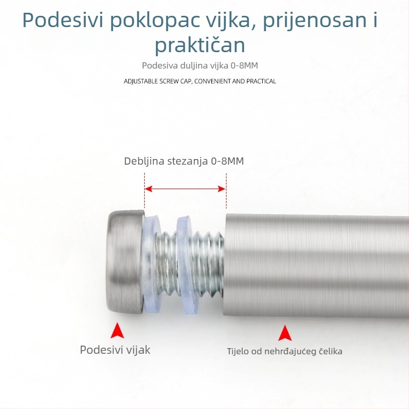 Nehrđajući čelični dvostruko glavni nokti za akrilne nosače, pričvršćivanje pločica i stakla, dijelovi za reklamne ploče