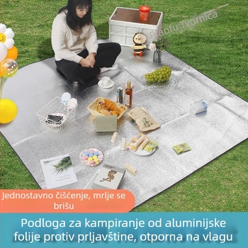 Debela vodootporna podloga za vanjsku upotrebu s aluminijskom folijom, prenosna za kampiranje i piknik