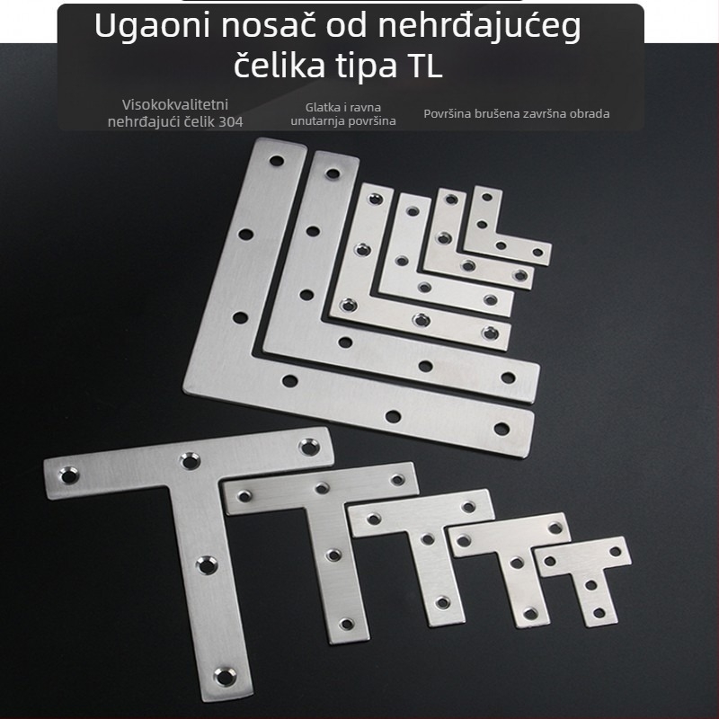 Nerđajući čelik, L- i T-oblik kutni nosači, spojni element za ploču, plosni držač za fiksiranje, debela verzija