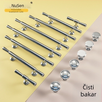 Kromirani bakreni držač za garderobu, francuski moderni minimalistički stil, s jednim otvorom, cijeli od bakra