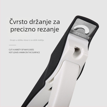 Nehrđajući čelični kliješt za nokte s ravnim otvorom, francuski U-oblik vrha, otporan na prskanje, alat za oblikovanje noktiju