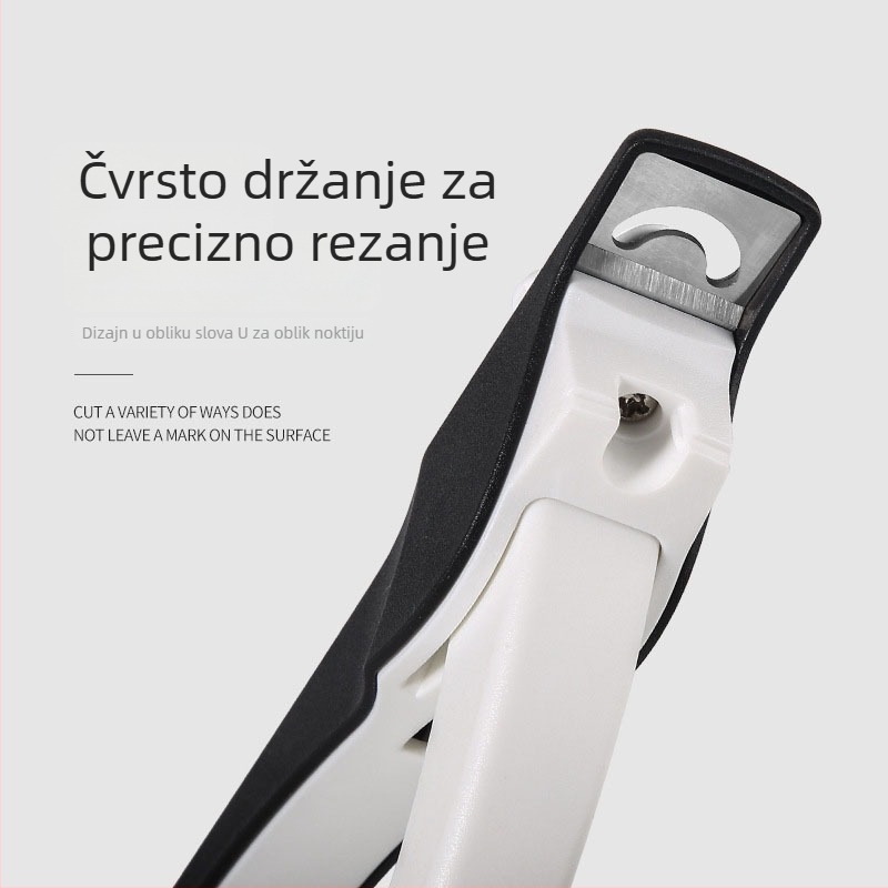 Nehrđajući čelični kliješt za nokte s ravnim otvorom, francuski U-oblik vrha, otporan na prskanje, alat za oblikovanje noktiju