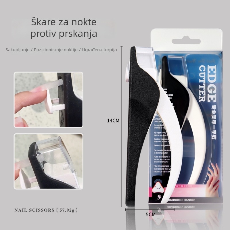 Nehrđajući čelični kliješt za nokte s ravnim otvorom, francuski U-oblik vrha, otporan na prskanje, alat za oblikovanje noktiju
