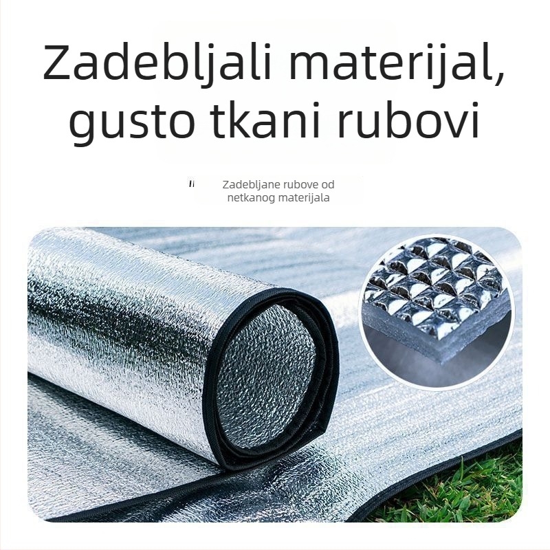 Dvostrani podložak s aluminijskom folijom protiv vlage, prijenosna debela podloga za kampiranje, piknik i studentsku sobu
