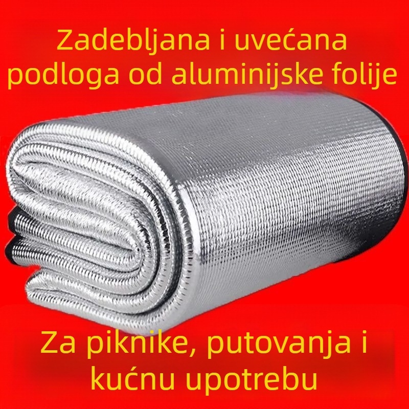 Dvostrani podložak s aluminijskom folijom protiv vlage, prijenosna debela podloga za kampiranje, piknik i studentsku sobu