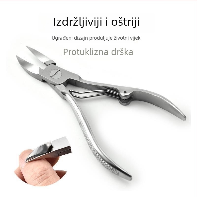 Set za njegu noktiju i pedikuru s protuklizm kliještima za podrezivanje noktiju, kliješta za stopala, ručke od nehrđajućeg čelika s uzorkom, hawkbill kliješt, škare za mrtvu kožu, kliješta za brazde noktiju