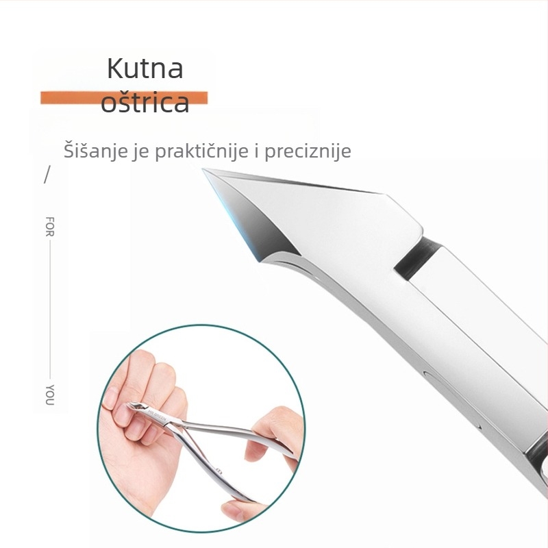 Sandyi Yipin Set za njegu noktiju: kliješta za kožicu, škare za nokte, čelični potisnik za kožicu i čelična vilica za kožicu