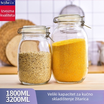 Staklena posuda s poklopcem za skladištenje hrane, 5 L