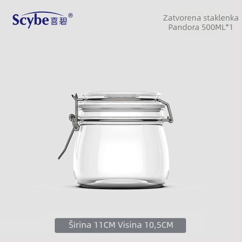 Staklena posuda s poklopcem za skladištenje hrane, 5 L