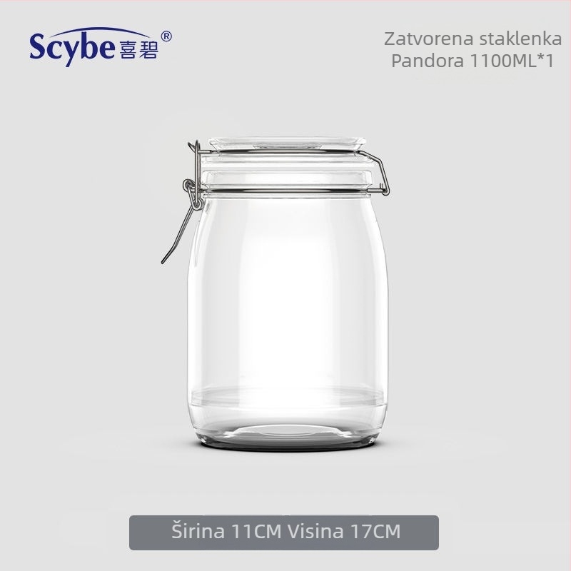 Staklena posuda s poklopcem za skladištenje hrane, 5 L