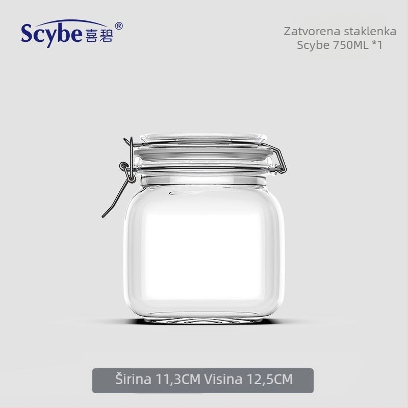 Staklena posuda s poklopcem za skladištenje hrane, 5 L