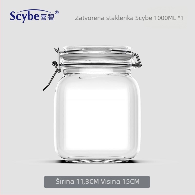Staklena posuda s poklopcem za skladištenje hrane, 5 L