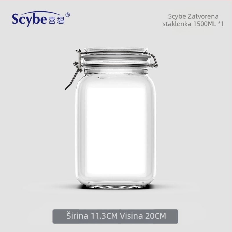 Staklena posuda s poklopcem za skladištenje hrane, 5 L