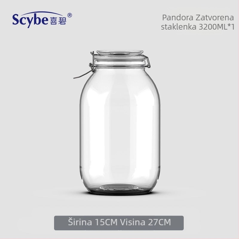 Staklena posuda s poklopcem za skladištenje hrane, 5 L