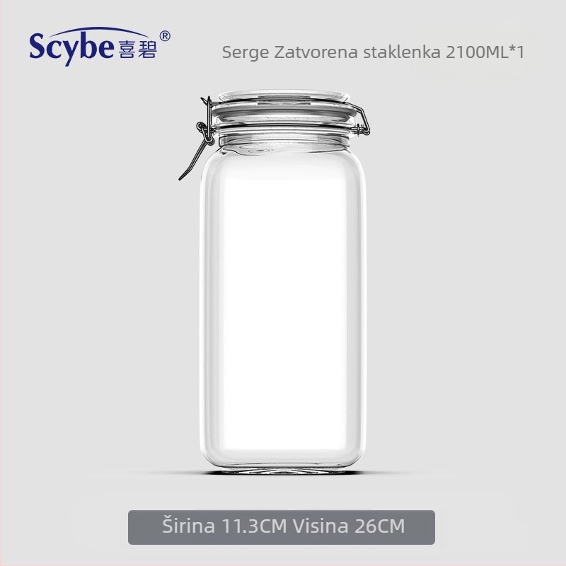 Staklena posuda s poklopcem za skladištenje hrane, 5 L