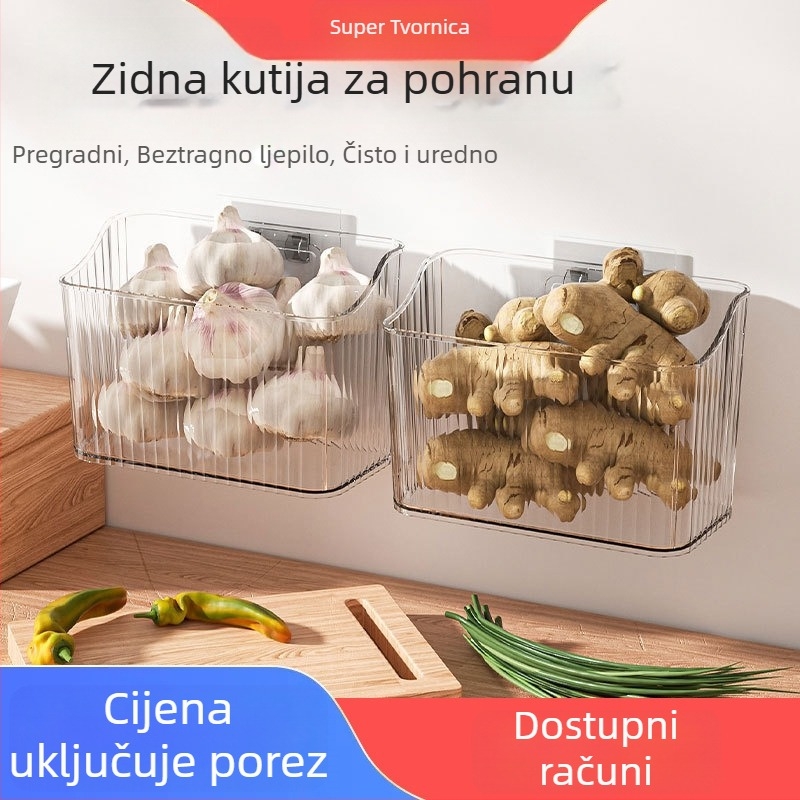 Zidni kuhinjski organizator za đumbir, češnjak, luk i začine
