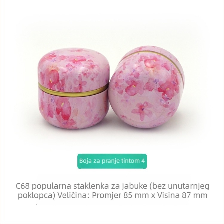 Metalna kutija u obliku jabuke, mala kutija za čaj, staklenka za svijeće, aromaterapijska kutija, poklon pakiranje čaja