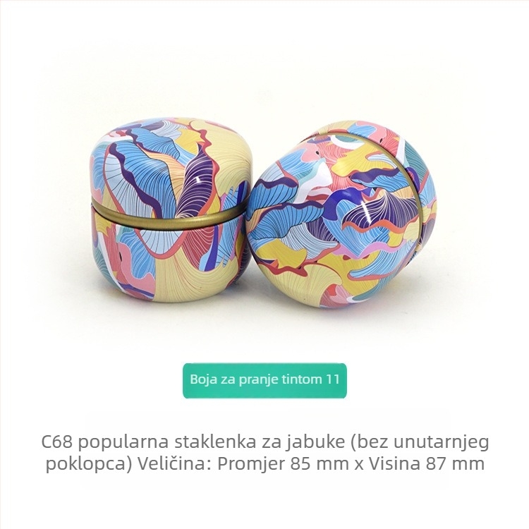 Metalna kutija u obliku jabuke, mala kutija za čaj, staklenka za svijeće, aromaterapijska kutija, poklon pakiranje čaja