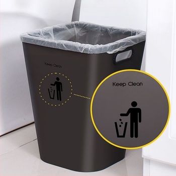Velika kanta za otpad za dom, pogodna za dnevni boravak, spavaću sobu, kuhinju, kupaonicu i WC, s poklopcem s tlakom prstena i mat završnom obradom
