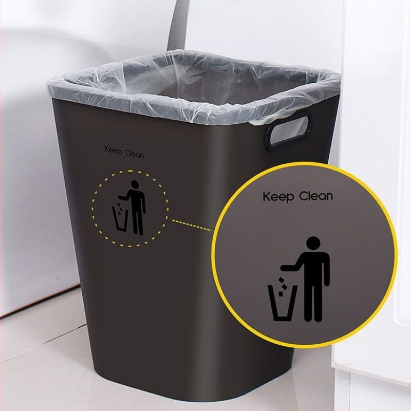 Velika kanta za otpad za dom, pogodna za dnevni boravak, spavaću sobu, kuhinju, kupaonicu i WC, s poklopcem s tlakom prstena i mat završnom obradom