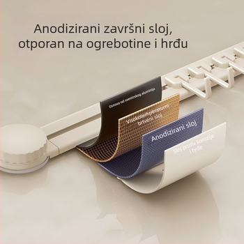 Kuhinjski kuk s vakuumom, bez bušenja, nosivost 3-5 kg, organizator za špatule i žlice, moderan dizajn, 8 komada, ABS materijal