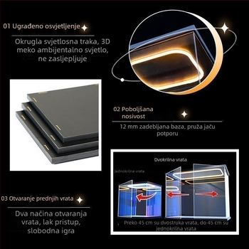Kryt protiv prašine sa stražnjim osvjetljenjem za akrilni kut za 3D puzzle