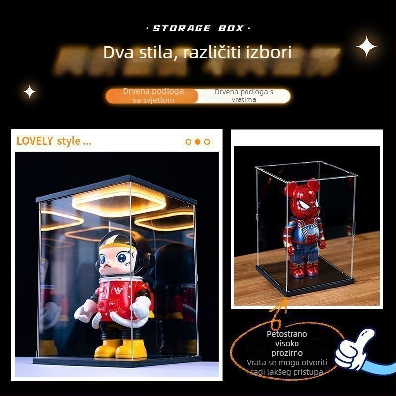 Kryt protiv prašine sa stražnjim osvjetljenjem za akrilni kut za 3D puzzle