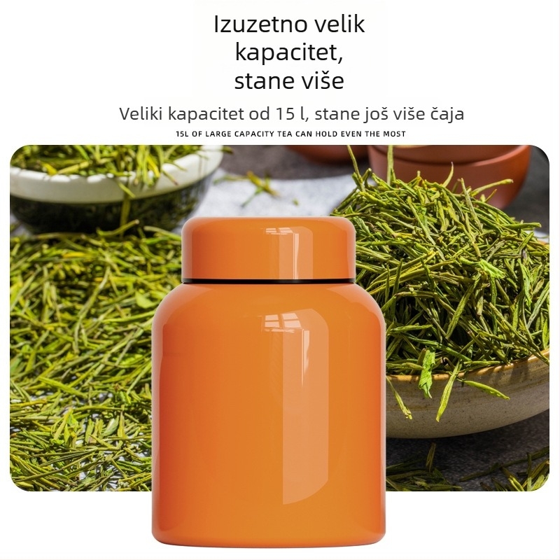 Velika posuda za čaj od nehrđajućeg čelika s kreativnim vintage pakiranjem; zatvorena posuda za crni čaj, Pu'er i bijeli čaj; dizajn u stilu nacionalnog trenda.