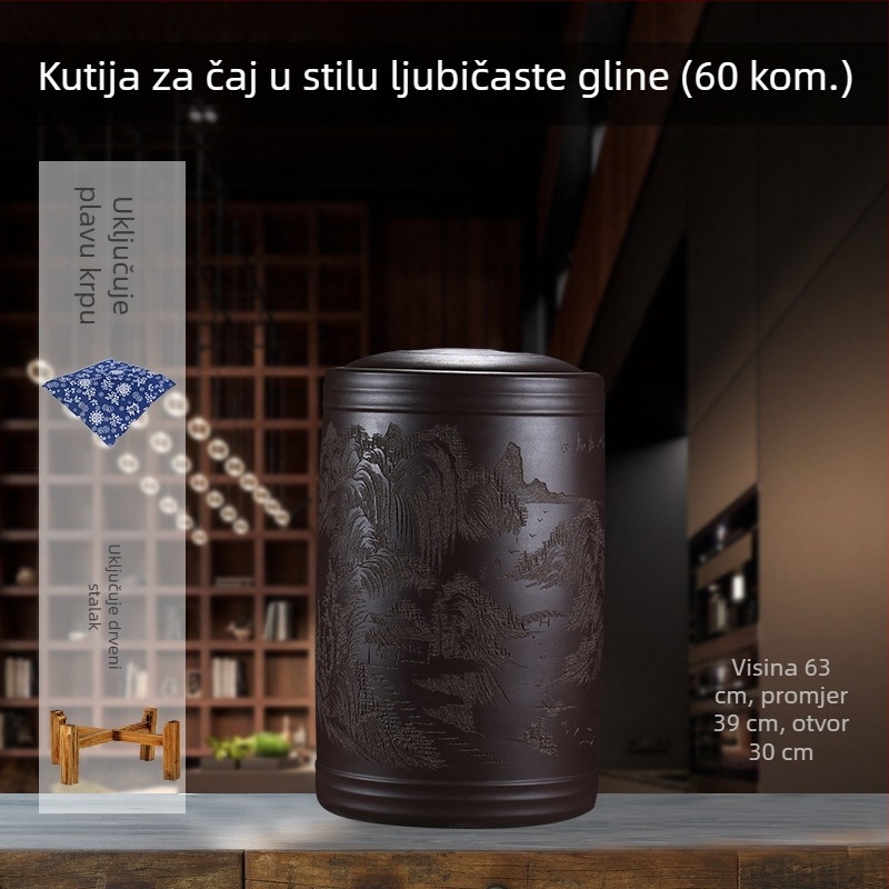 Velika posuda za čaj od Yixing ljubičaste pijesak glinene, kineska keramika zatvorena posuda za čaj