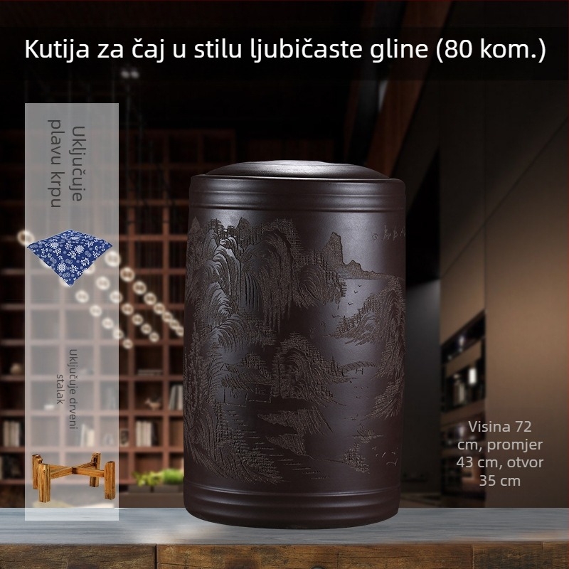 Velika posuda za čaj od Yixing ljubičaste pijesak glinene, kineska keramika zatvorena posuda za čaj