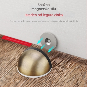 Nerđajući magnetski zaustavljač vrata s polukružnom glavom za staklenu pregradu stijenu, bez bušenja, zaštita od sudara