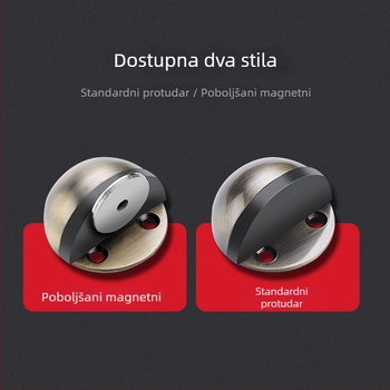 Nerđajući magnetski zaustavljač vrata s polukružnom glavom za staklenu pregradu stijenu, bez bušenja, zaštita od sudara