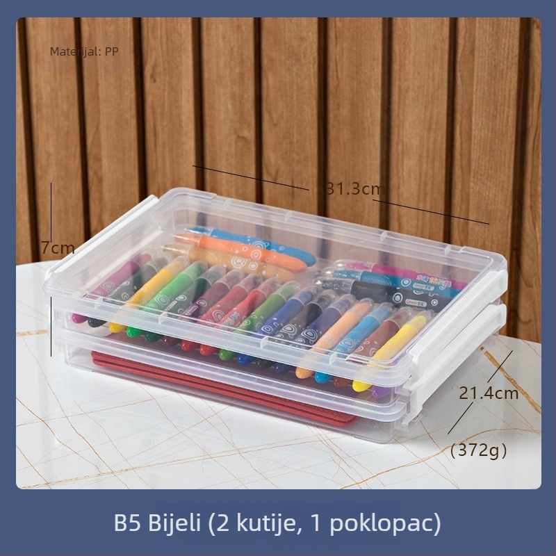 Prozirna akrilna kutija za odlaganje s ladicama za studentske ispitne papire, fotografije, plakate, značke i ostale predmete