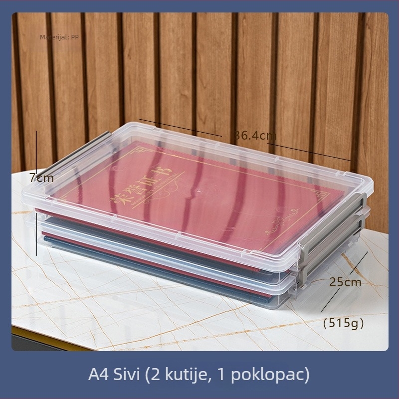 Prozirna akrilna kutija za odlaganje s ladicama za studentske ispitne papire, fotografije, plakate, značke i ostale predmete