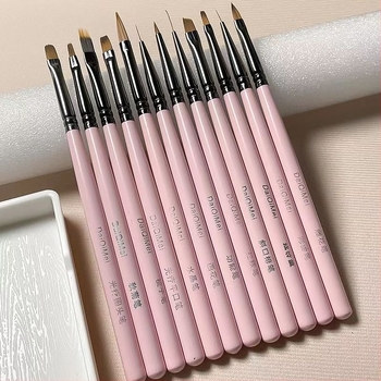 Rose Pink serija: komplet noktiju umjetničkih olovaka s okruglom glavom za fototerapiju, profesionalne razine crtanja cvijeća, za kućnu upotrebu