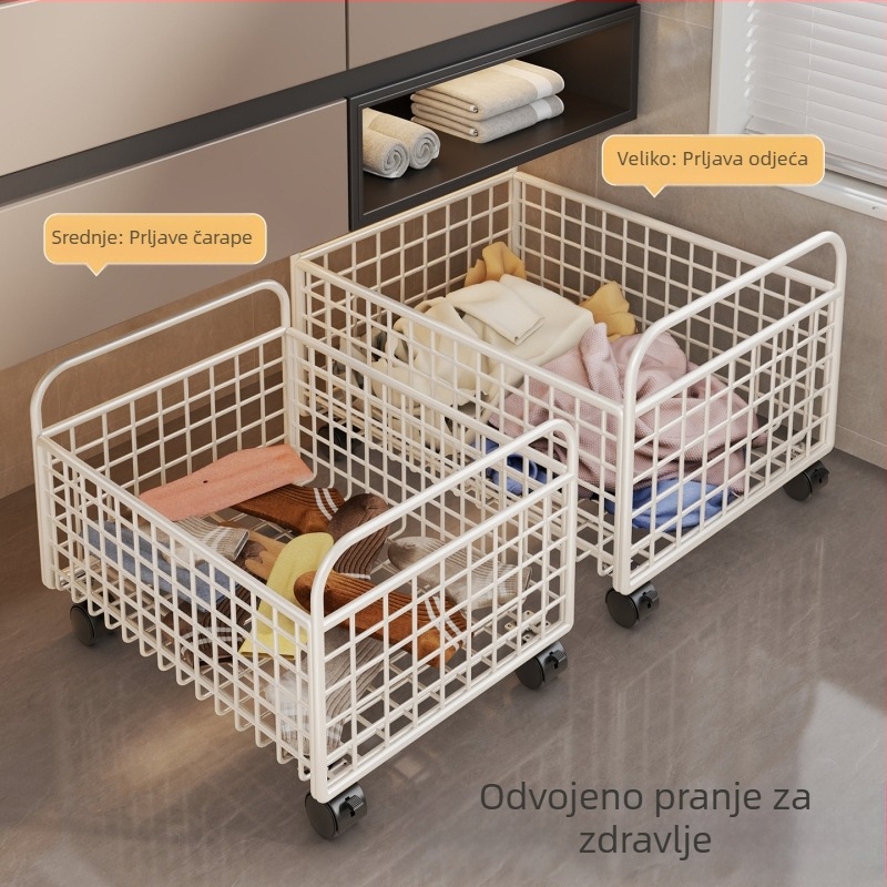 Prijenosni koš za prljavo rublje ispod umivaonika, kupaonska kolica s policom