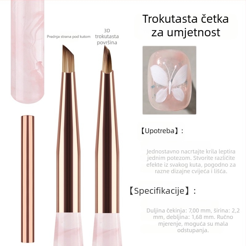 Novi set četkica za manikuru s trokuta boje za crtanje linija i gradijent — sveobuhvatan set