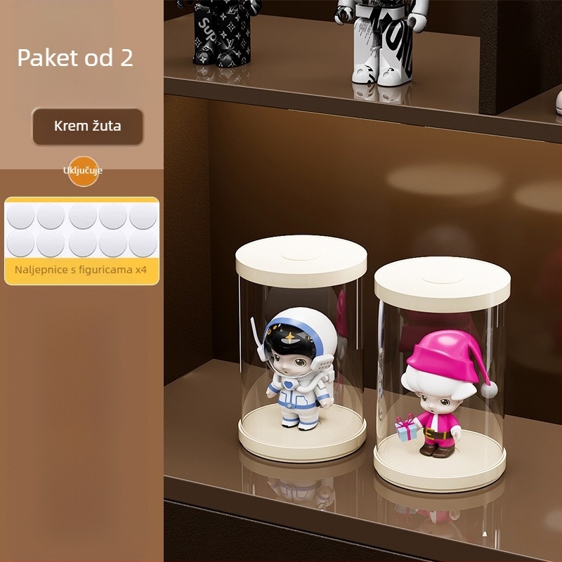 Stohabilna kutija za skladištenje blind box s osvjetljenjem — prozirna, prašinu otporna izložbena polica za kolekcionarske figure