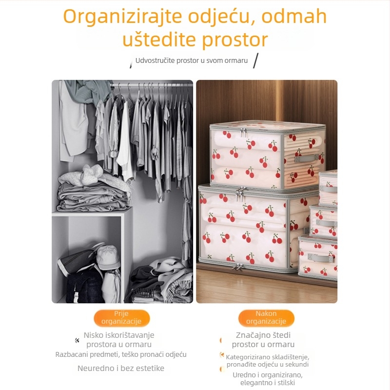 Sklopiva kutija za odlaganje odjeće, velika kapaciteta – slojeviti organizator garderobe