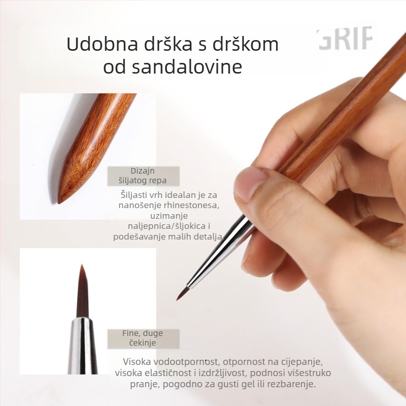 Univerzalna olovka za manikuru i set kistova za nokte za salon – gradijentne latice cvijeća i tanke linije