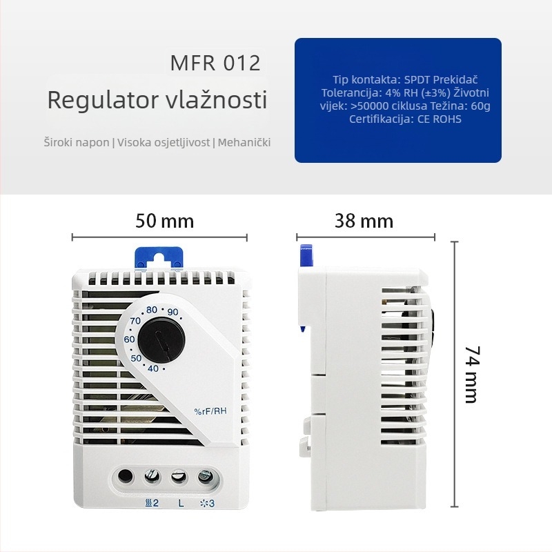 MFR012 mehanički regulator vlage i elektronički regulator vlage za industrijske razvodne ormare