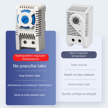 Mehanički termostat za kontrolu temperature s prekidačem za ormarić ventilatora, grijanje, automatsko održavanje temperature