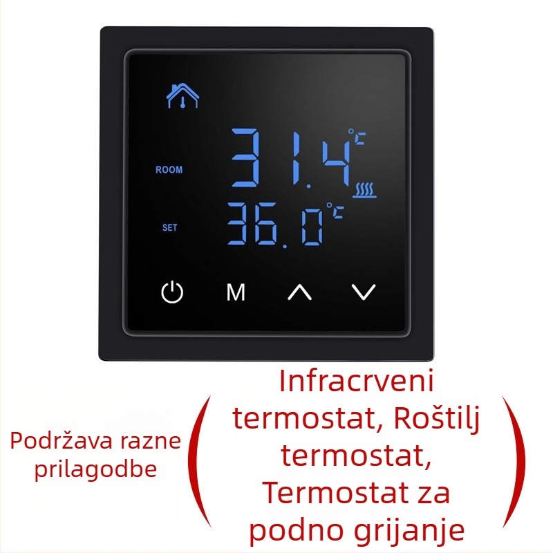 Inteligentni panelni termostat s digitalnim zaslonom za kućno podno grijanje i regulaciju temperature električnog grijaćeg kabela